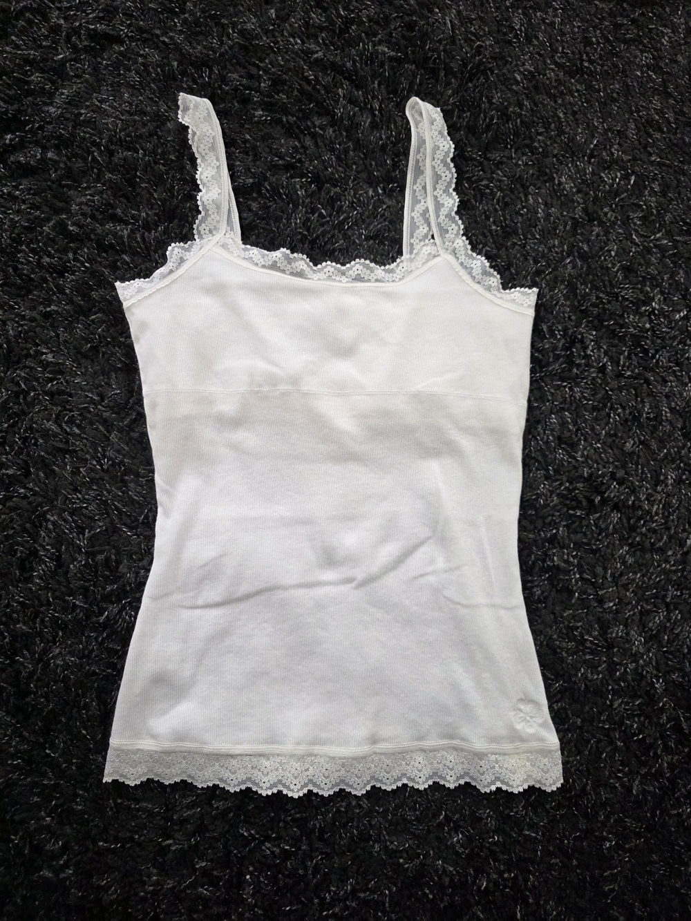 Kirra White Lace-Trim Camisole Tank